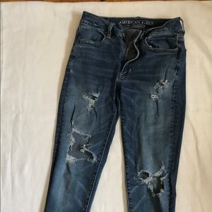 American Eagle High Rise Super Stretch Skinny Distressed Jeggings